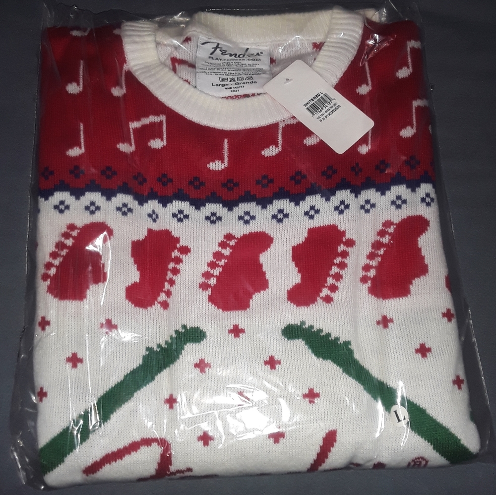 Fender Guitars Christmas Sweater NEW!  In time for holiday parties!